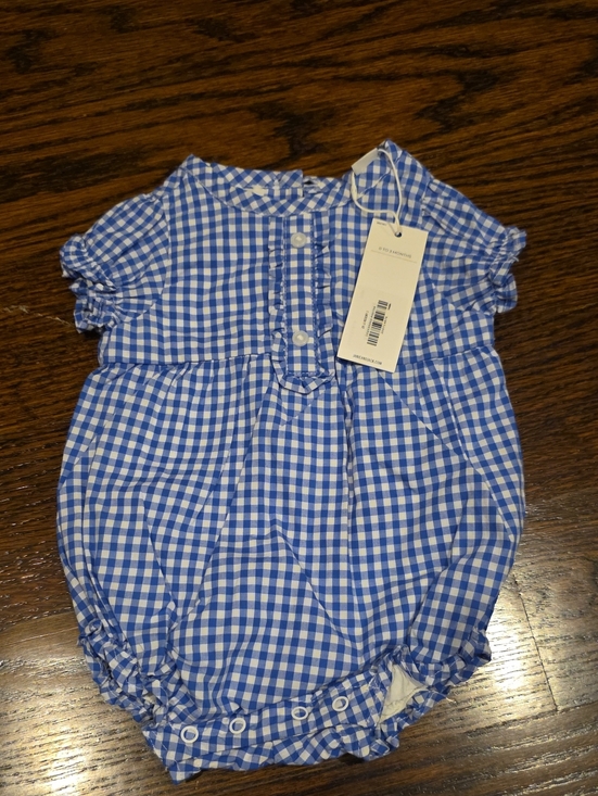 Janie and Jack Other - Janie and Jack Blue and White Gingham Romper